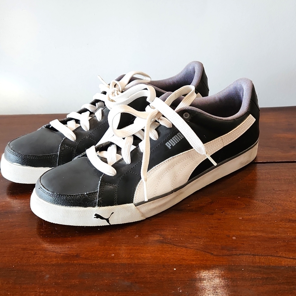 Men's black/white Puma sneakers,  sz. 13